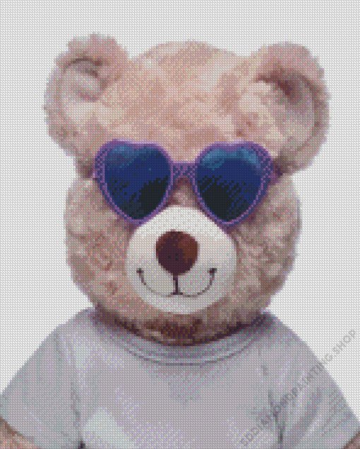 Teddy Bear With Sunglasses Diamond Painting