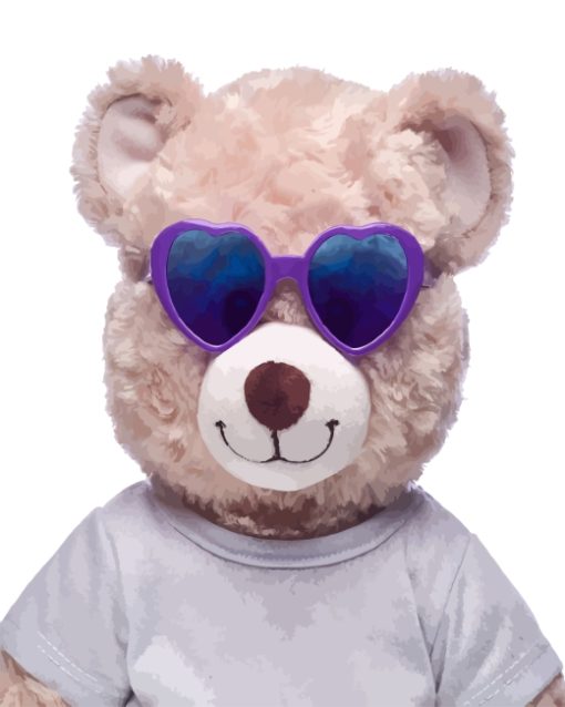 Teddy Bear With Sunglasses Diamond Painting