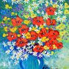 Vase With Cornflowers And Poppies Diamond Painting