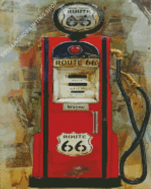 Vintage Old Gas Pump Diamond Painting