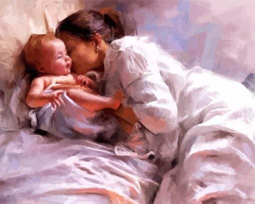 Woman And Child By Vicente Romero Diamond Painting