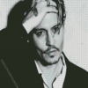 Black And White Johnny Depp Diamond Painting