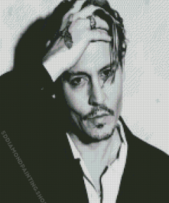 Black And White Johnny Depp Diamond Painting