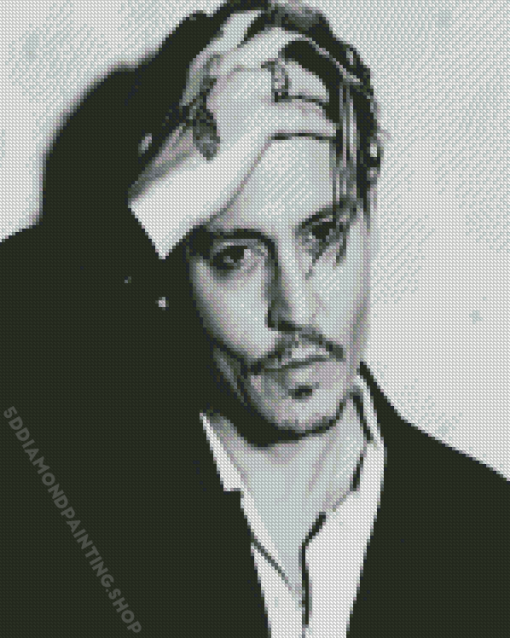 Black And White Johnny Depp Diamond Painting