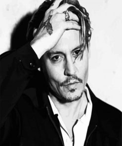 Black And White Johnny Depp Diamond Paintings