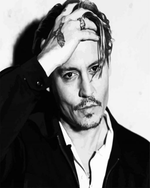 Black And White Johnny Depp Diamond Paintings