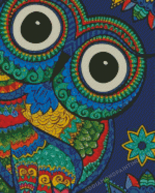 Colorful Mandala Bird Owl Diamond Painting