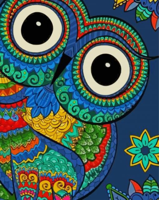 Colorful Mandala Bird Owl Diamond Painting