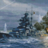 German Bismarck On Sea Diamond Painting