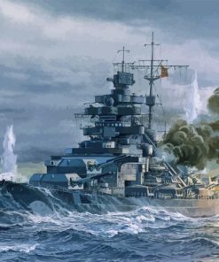 German Bismarck On Sea Diamond Painting