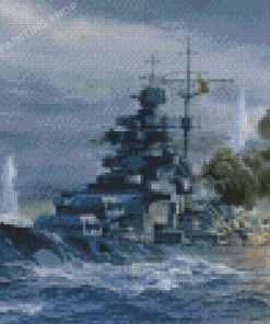 German Bismarck On Sea Diamond Painting