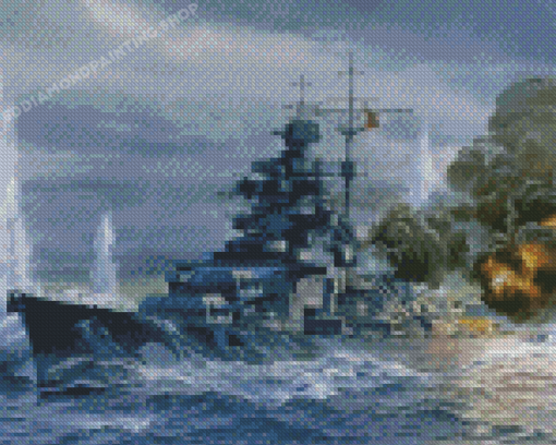 German Bismarck On Sea Diamond Painting