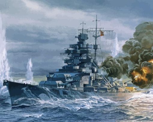 German Bismarck On Sea Diamond Painting