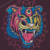 Colorful Mandala Tiger Head Diamond Painting