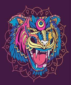 Colorful Mandala Tiger Head Diamond Painting