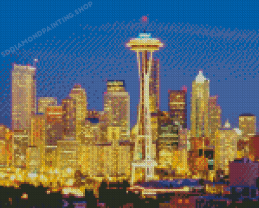 Seattle Space Needle Tower Diamond Painting