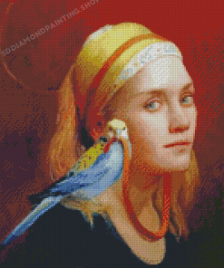 Woman And Bird Louise Camille Fenne Diamond Painting