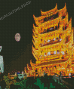 Yellow Crane Tower Diamond Painting