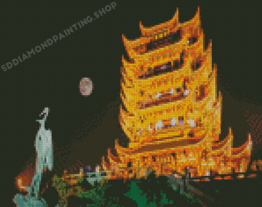 Yellow Crane Tower Diamond Painting