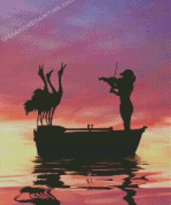 Bird And Violinist Silhouette Diamond Painting