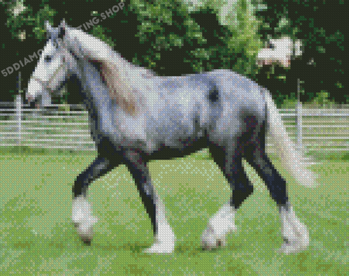 Grey Shire Horse Diamond Painting Grey Shire Horse Diamond Painting