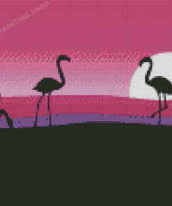 Flamingo Silhouette Diamond Painting