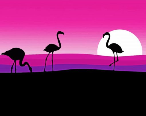 Flamingo Silhouette Diamond Painting