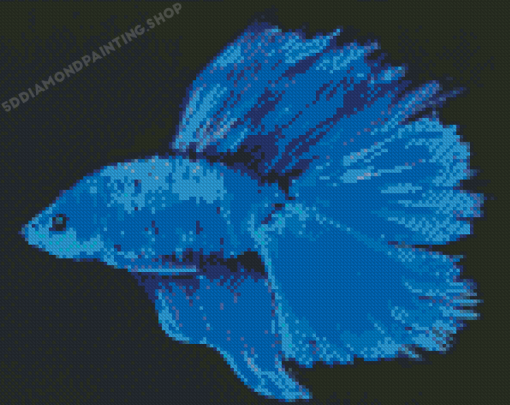 Abstract Blue Betta Fish Diamond Painting