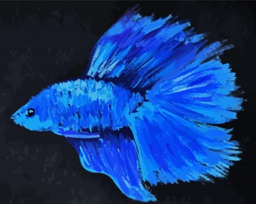 Abstract Blue Betta Fish Diamond Painting