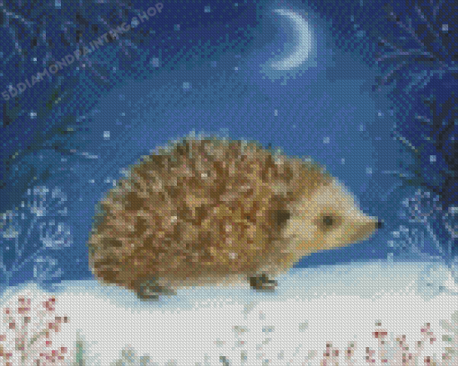 Christmas Hedgehog Diamond Painting