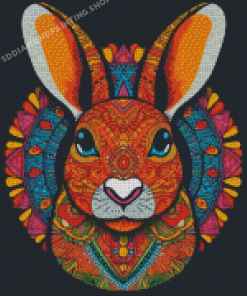 Colorful Mandala Rabbit Diamond Painting