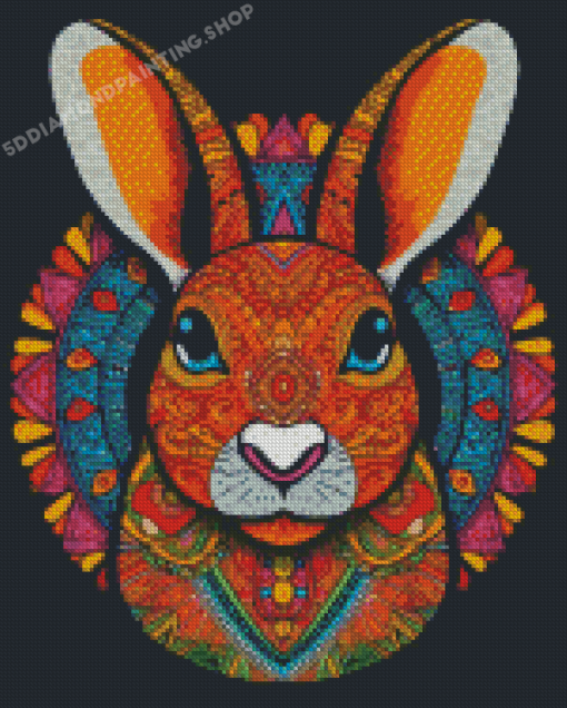 Colorful Mandala Rabbit Diamond Painting