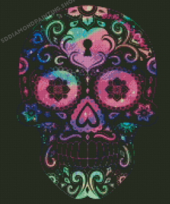 Mexican Mandala Neon Skull Diamond Painting