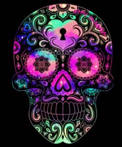 Mexican Mandala Neon Skull Diamond Painting