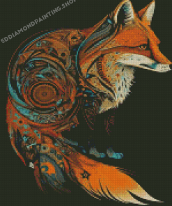 Red Fox Mandala Diamond Painting