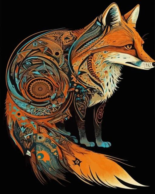 Red Fox Mandala Diamond Painting