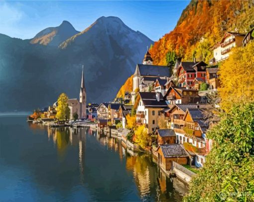 Hallstatt Lake Austria Diamond Painting