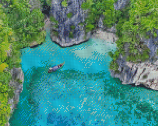 Lagoon Swimming Phi Phi Island Diamond Painting