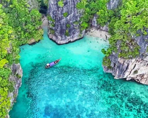 Lagoon Swimming Phi Phi Island Diamond Painting