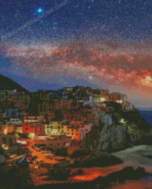 Starry Night In Manarola Diamond Painting