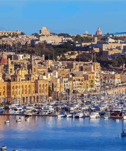 Harbor Of Malta Aerial View diamond painting