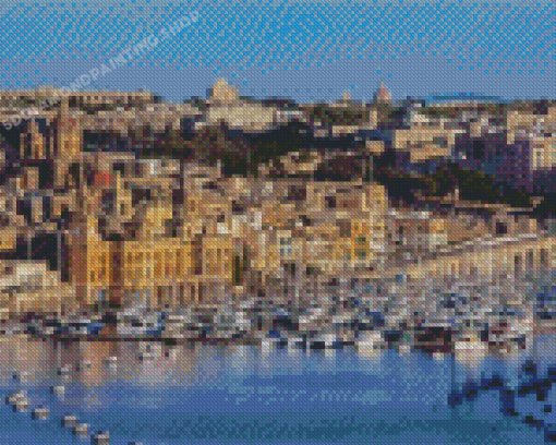 Harbor Of Malta Aerial View diamond painting